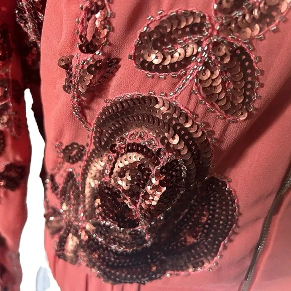 NWOT VERY COOL Endless Rose sequin Rose Bomber Jacket. - Picture 5 of 11